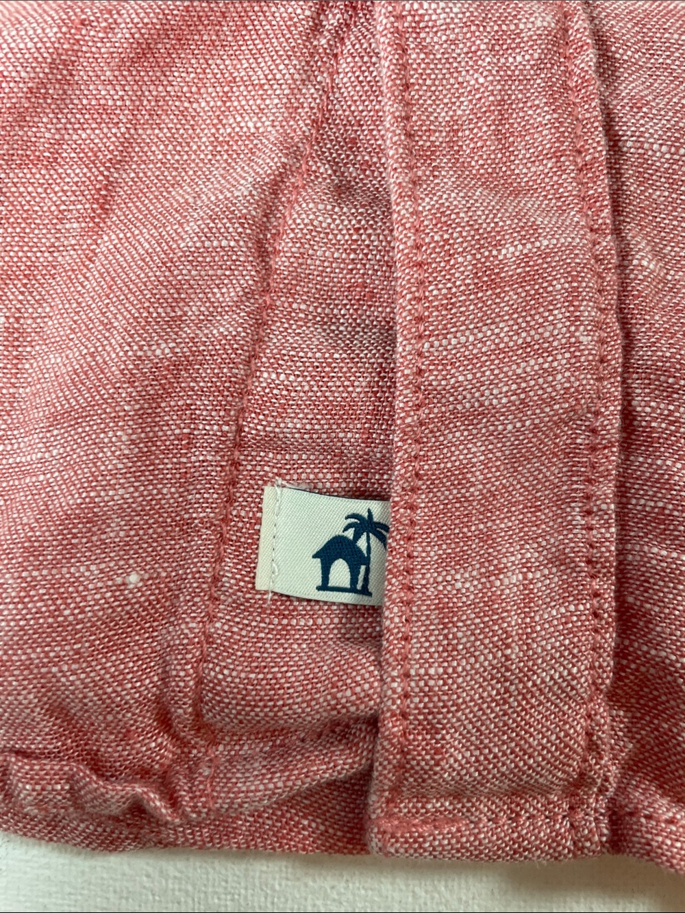 Caribbean Joe Red 100% Linen Long Sleeve Button Up Men’s Shirt Large - Picture 7 of 11
